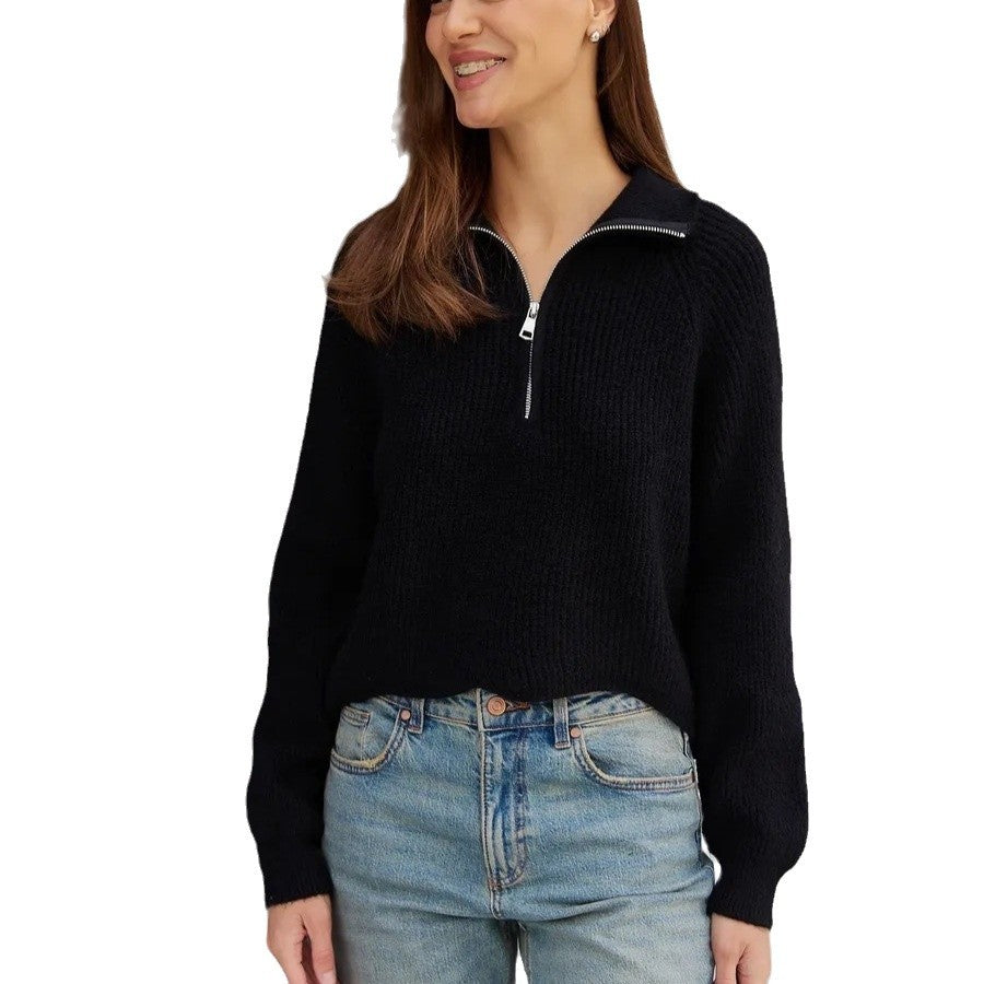 Damer Cozy Hoodie med krage och dragkedja Eva Jonsson-Eva Jonsson