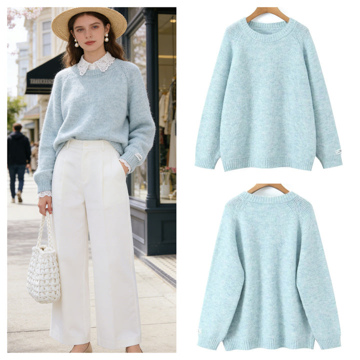 Damer Cozy Knit Tröja med Rund Hals-Eva Jonsson