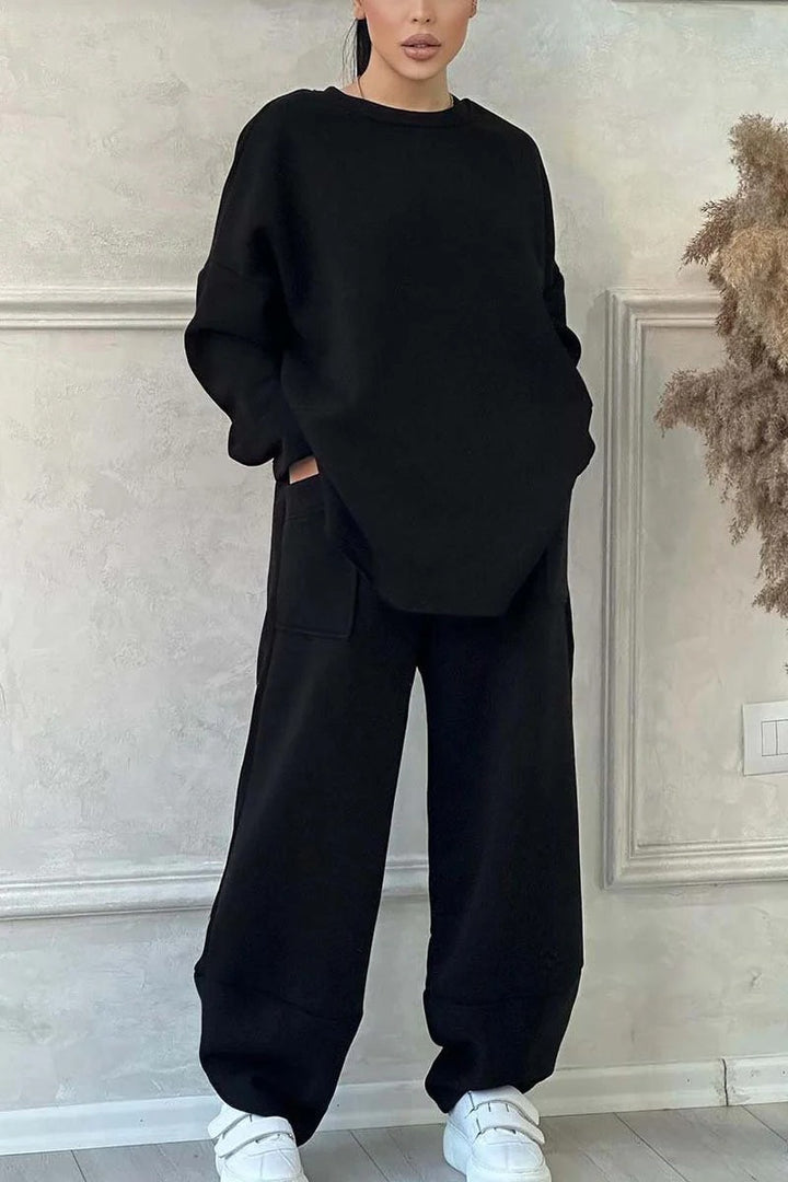 Damer Cozy Oversized Sweatset med rymliga fickor och behaglig passform Mirla-Eva Jonsson