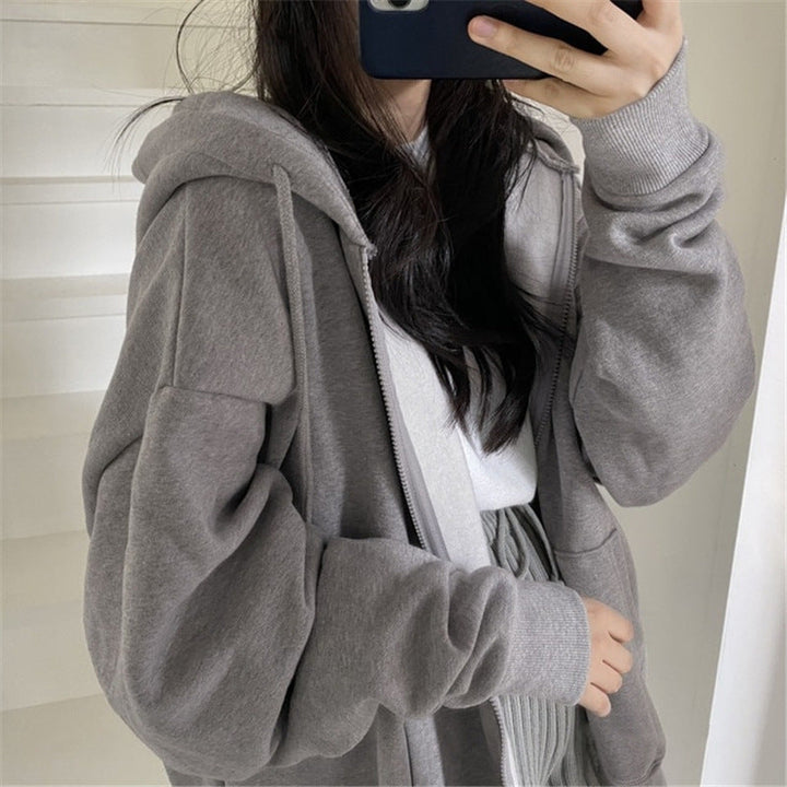 Damer Cozy Oversized Zip-Up Hoodie Mirla-Eva Jonsson