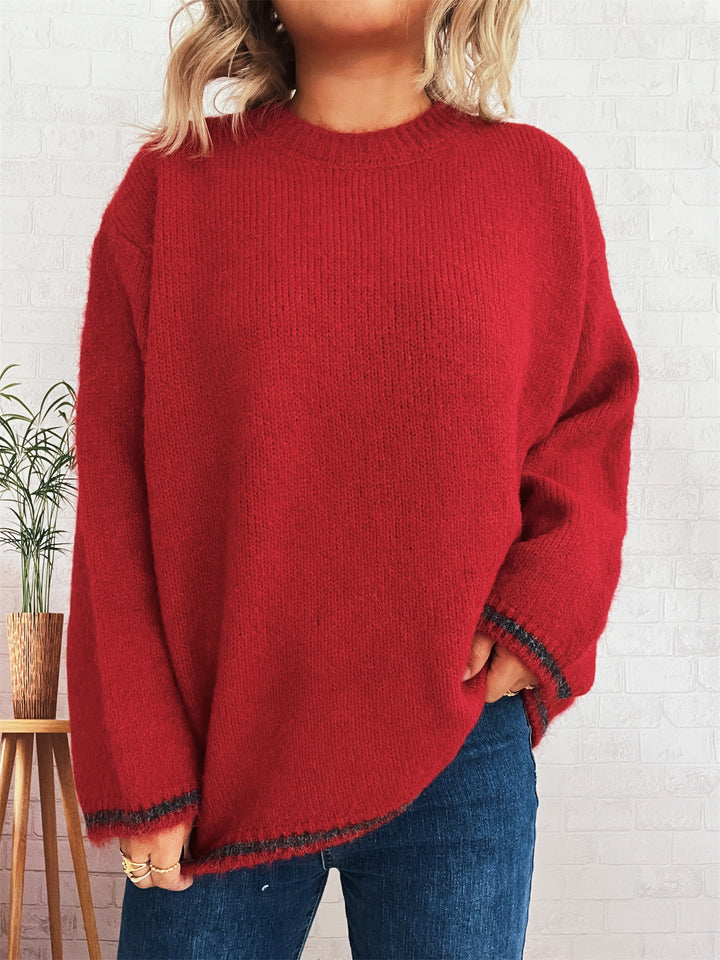 Damer Cozy Stickad Tröja med Mjuk Material och Avslappnad Passform Mirla-Eva Jonsson