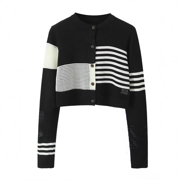 Damer Crop-Cardigan med modern design och strukturerad väv Mirla-Eva Jonsson