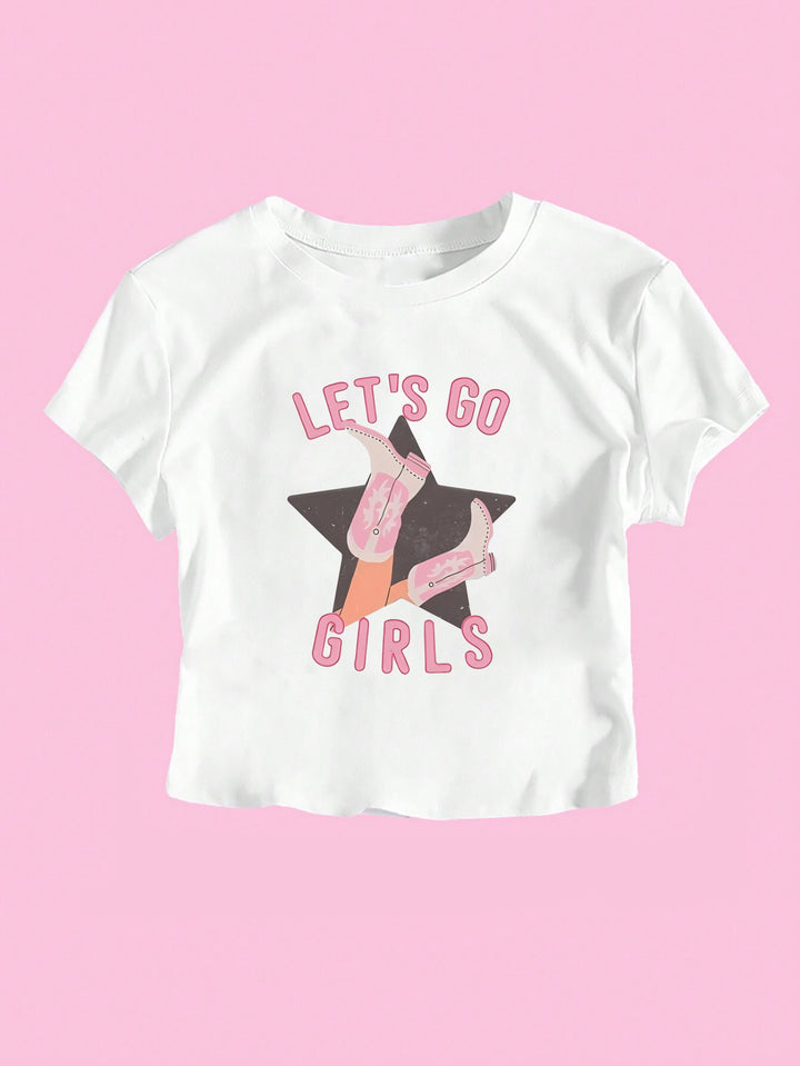 Damer Crop-T-Shirt med kreativ telefon-design Mirla-Eva Jonsson