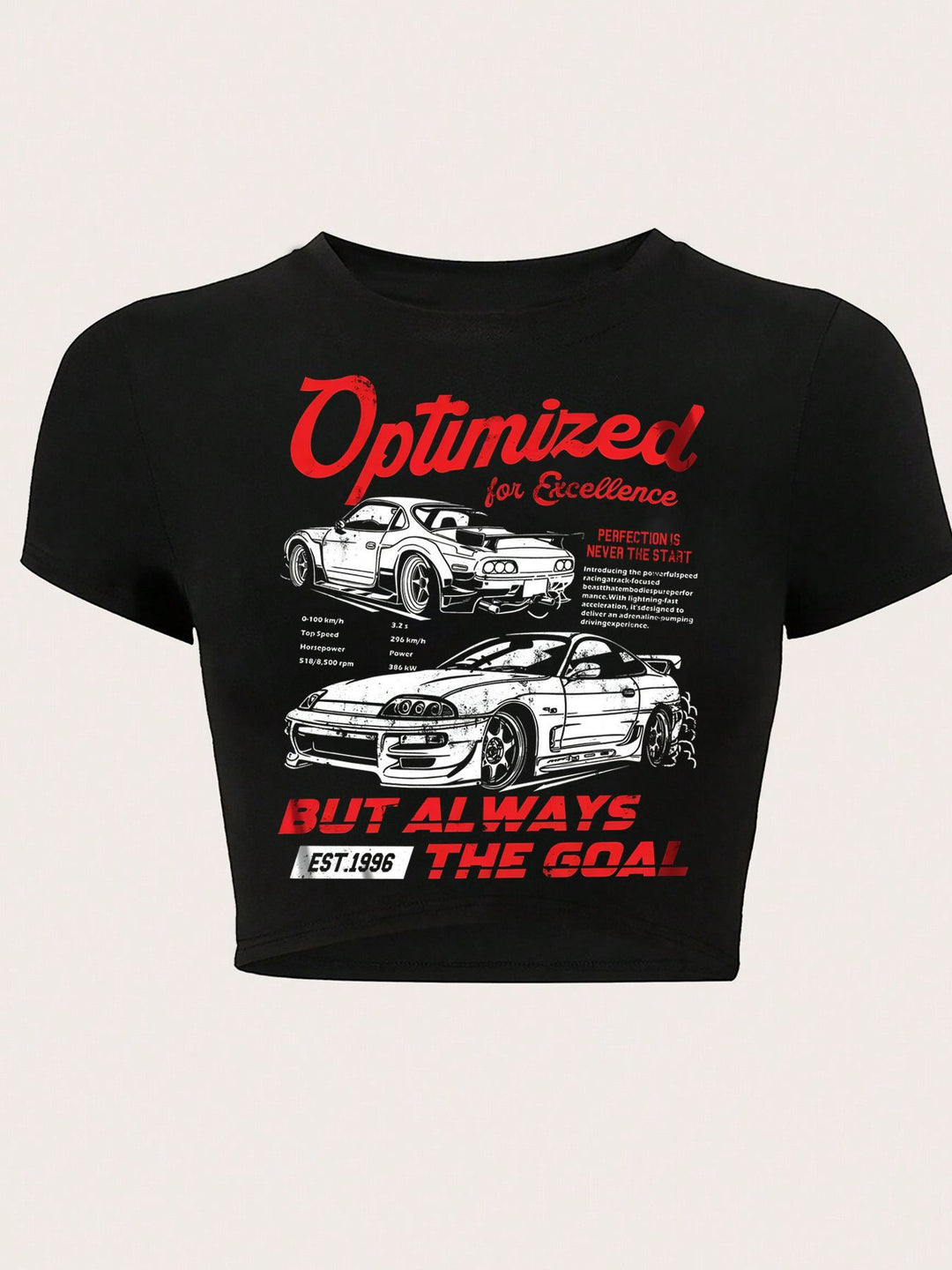 Damer Crop-T-Shirt med kreativ telefon-design Mirla-Eva Jonsson