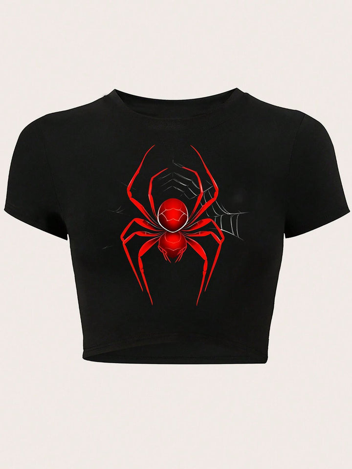 Damer Crop-T-Shirt med kreativ telefon-design Mirla-Eva Jonsson