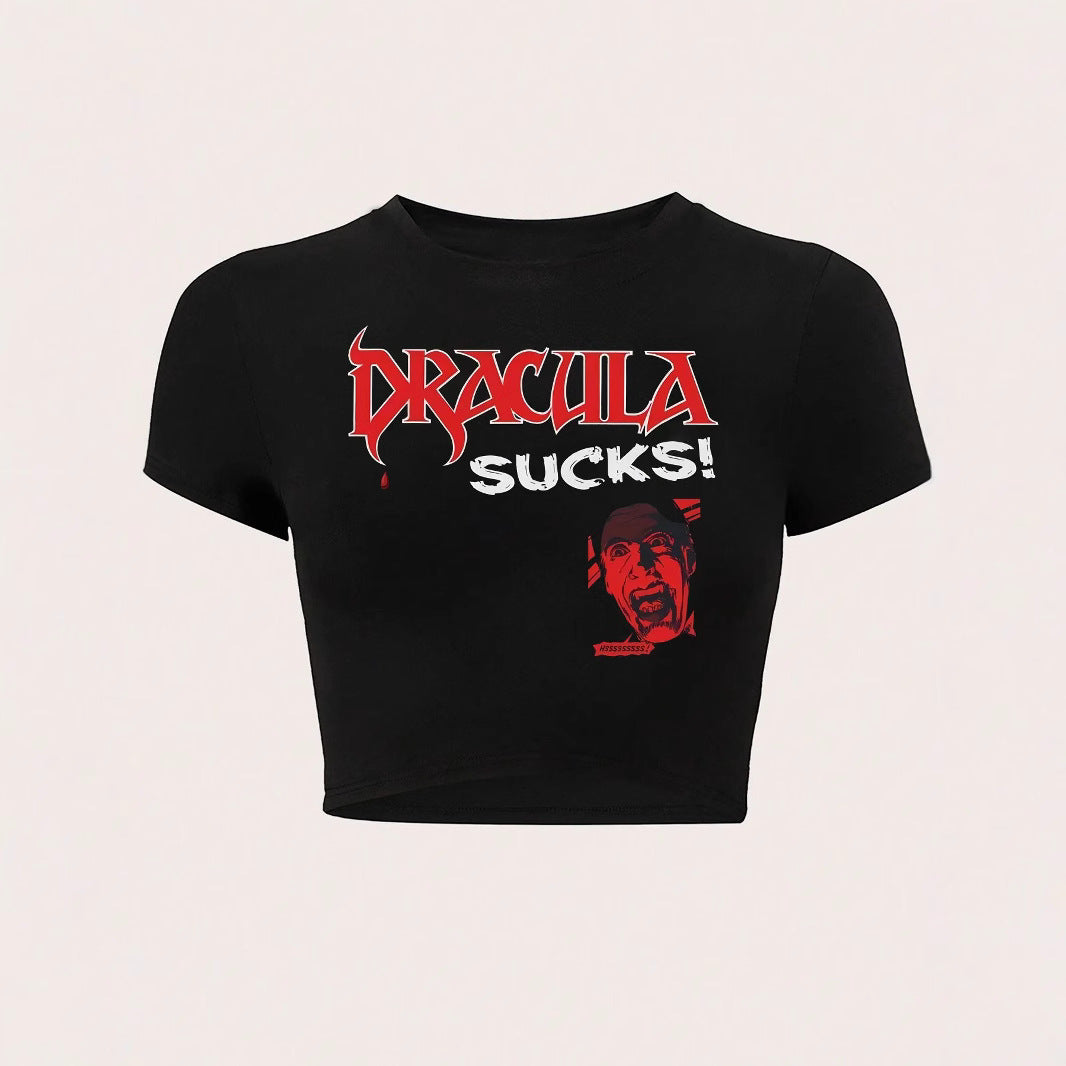 Damer Crop-T-Shirt med kreativ telefon-design Mirla-Eva Jonsson