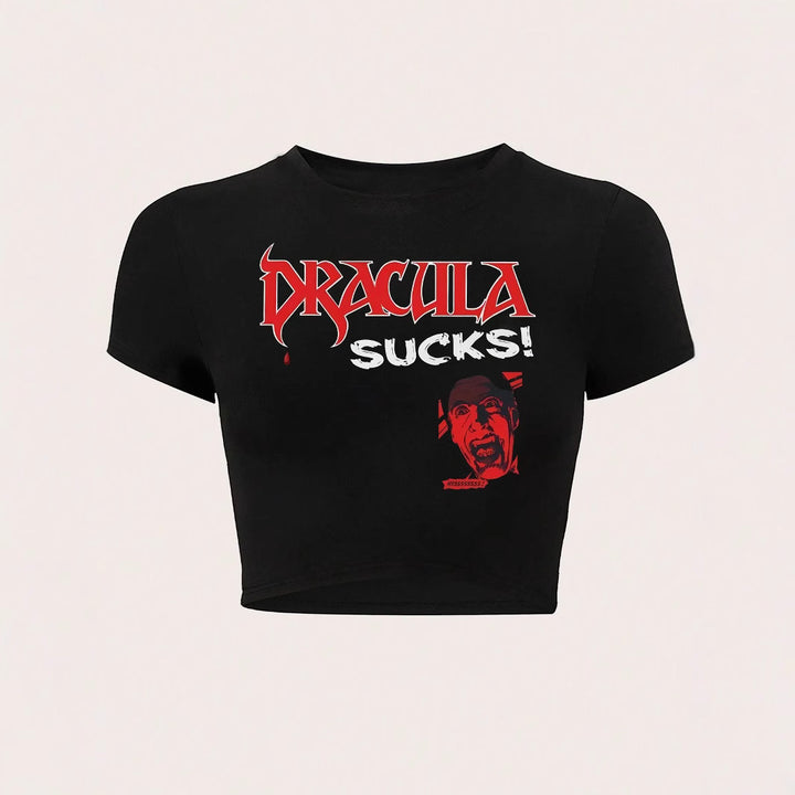 Damer Crop-T-Shirt med kreativ telefon-design Mirla-Eva Jonsson