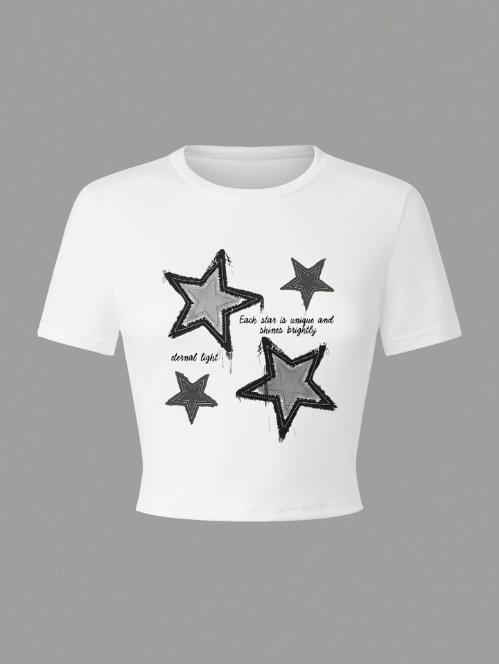 Damer Crop-T-Shirt med kreativ telefon-design Mirla-Eva Jonsson