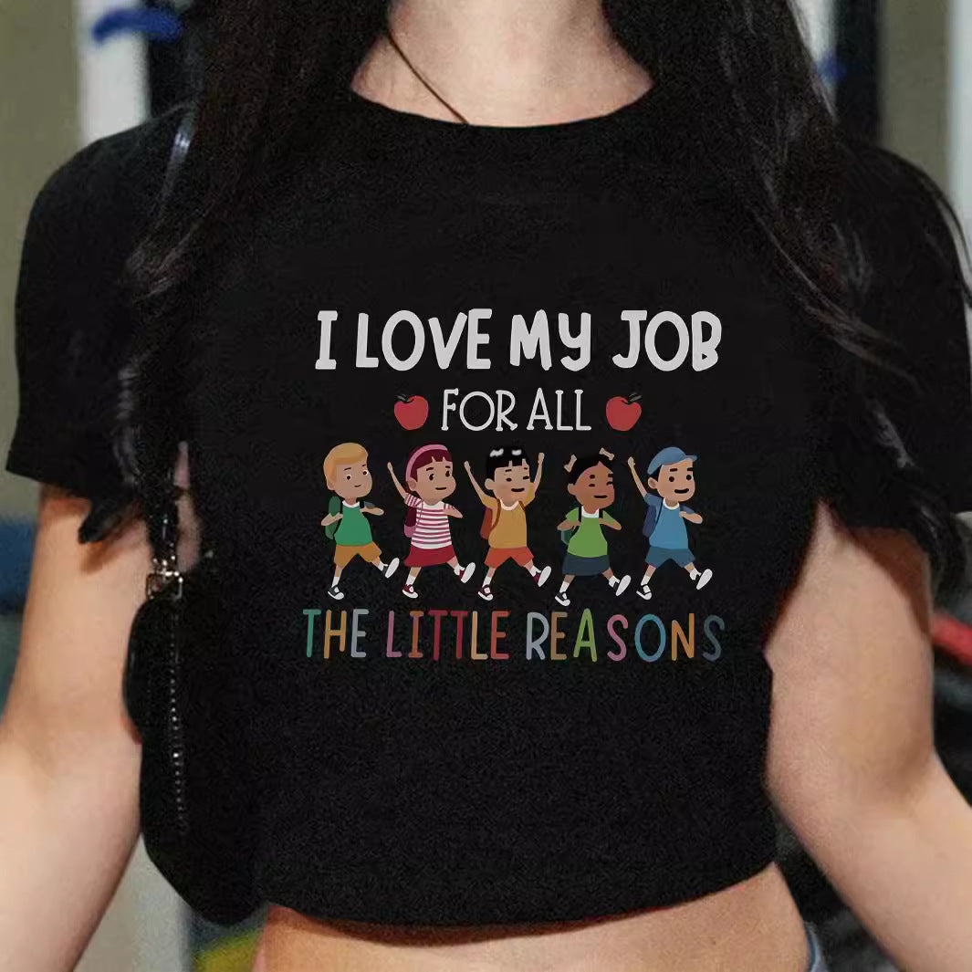 Damer Crop-T-Shirt med kreativ telefon-design Mirla-Eva Jonsson