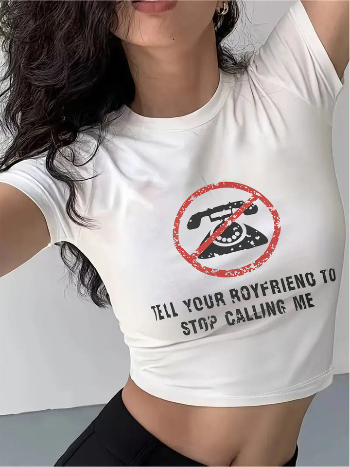 Damer Crop-T-shirt med din kreativa slogan Mirla-Eva Jonsson
