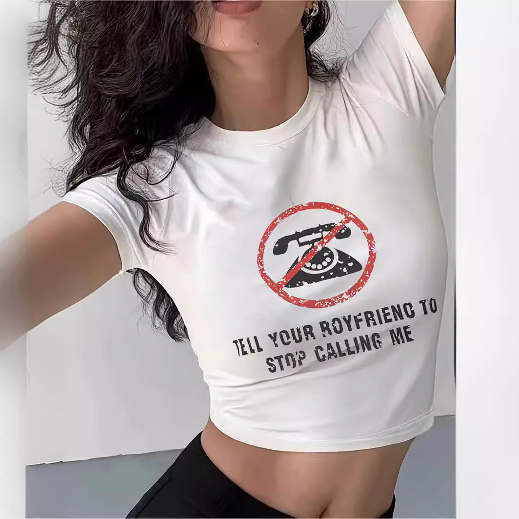Damer Crop-T-shirt med din kreativa slogan Mirla-Eva Jonsson