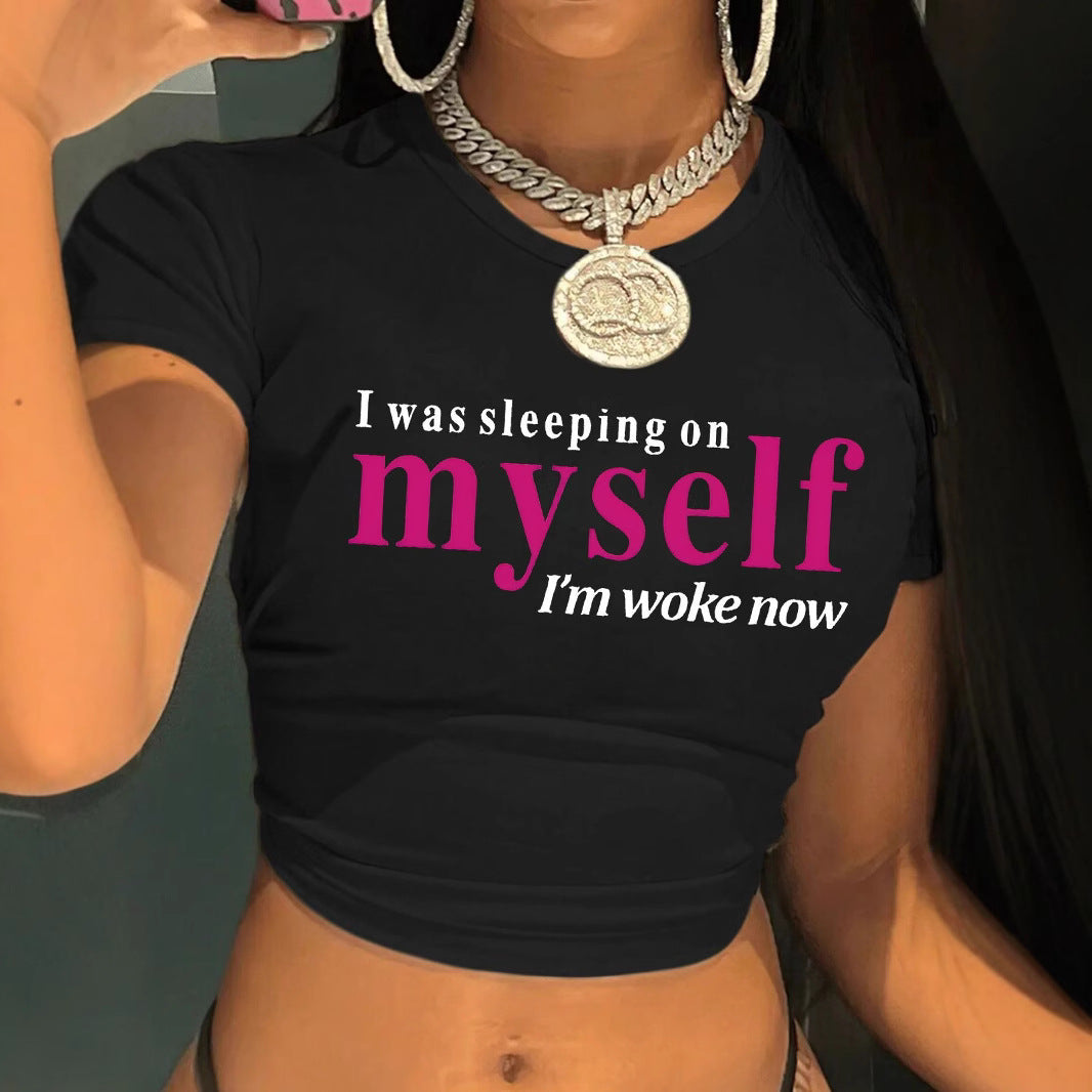 Damer Crop-T-shirt med inspirerande text Mirla-Eva Jonsson