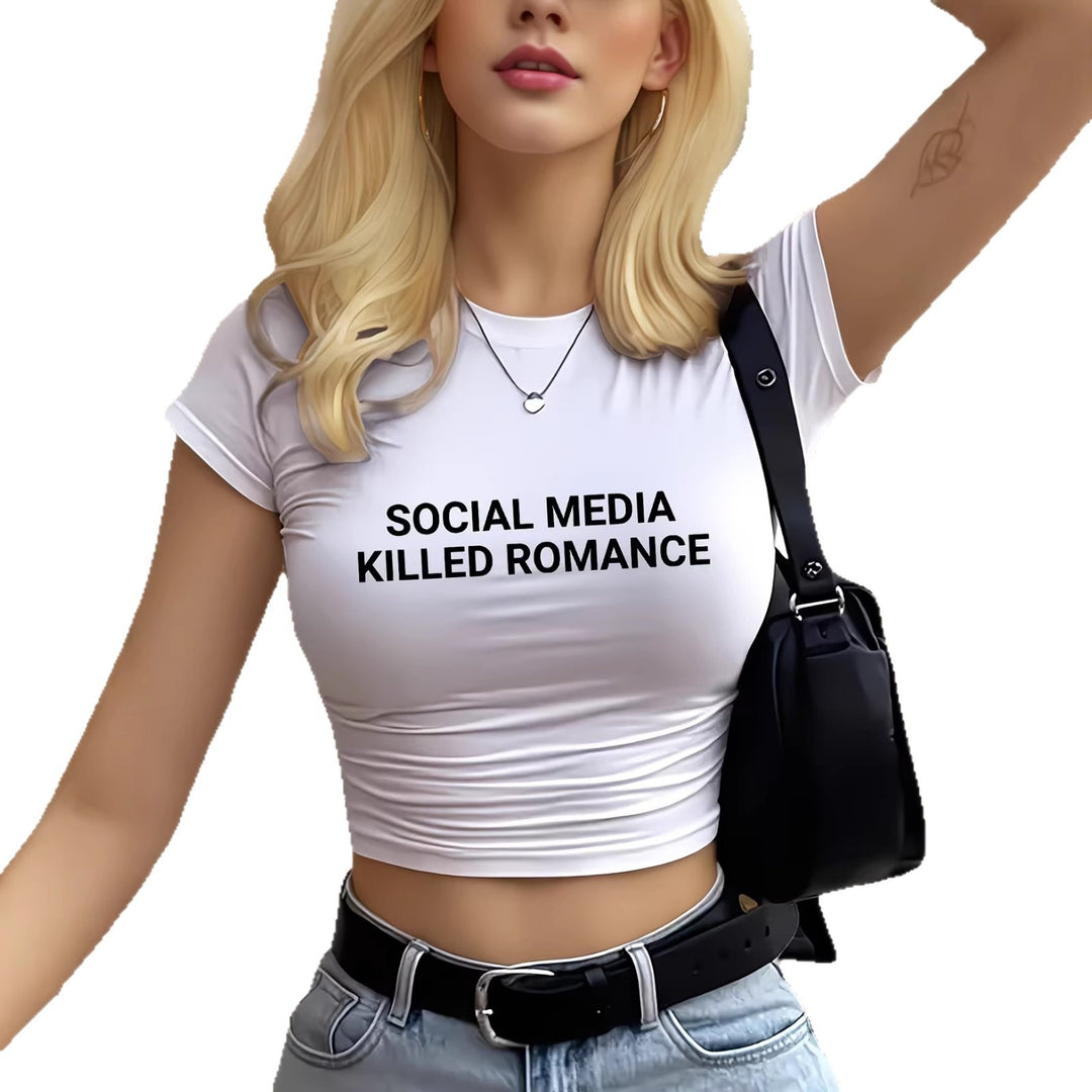 Damer Crop-T-shirt med inspirerande texttryck Mirla-Eva Jonsson
