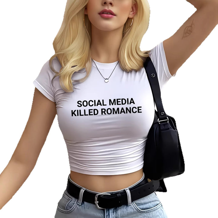 Damer Crop-T-shirt med inspirerande texttryck Mirla-Eva Jonsson