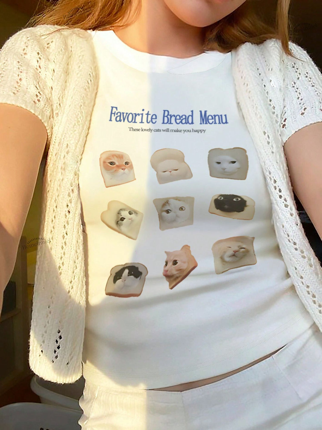 Damer Crop-T-shirt med iögonfallande grafikdesign och fräcka statementskrift Mirla-Eva Jonsson