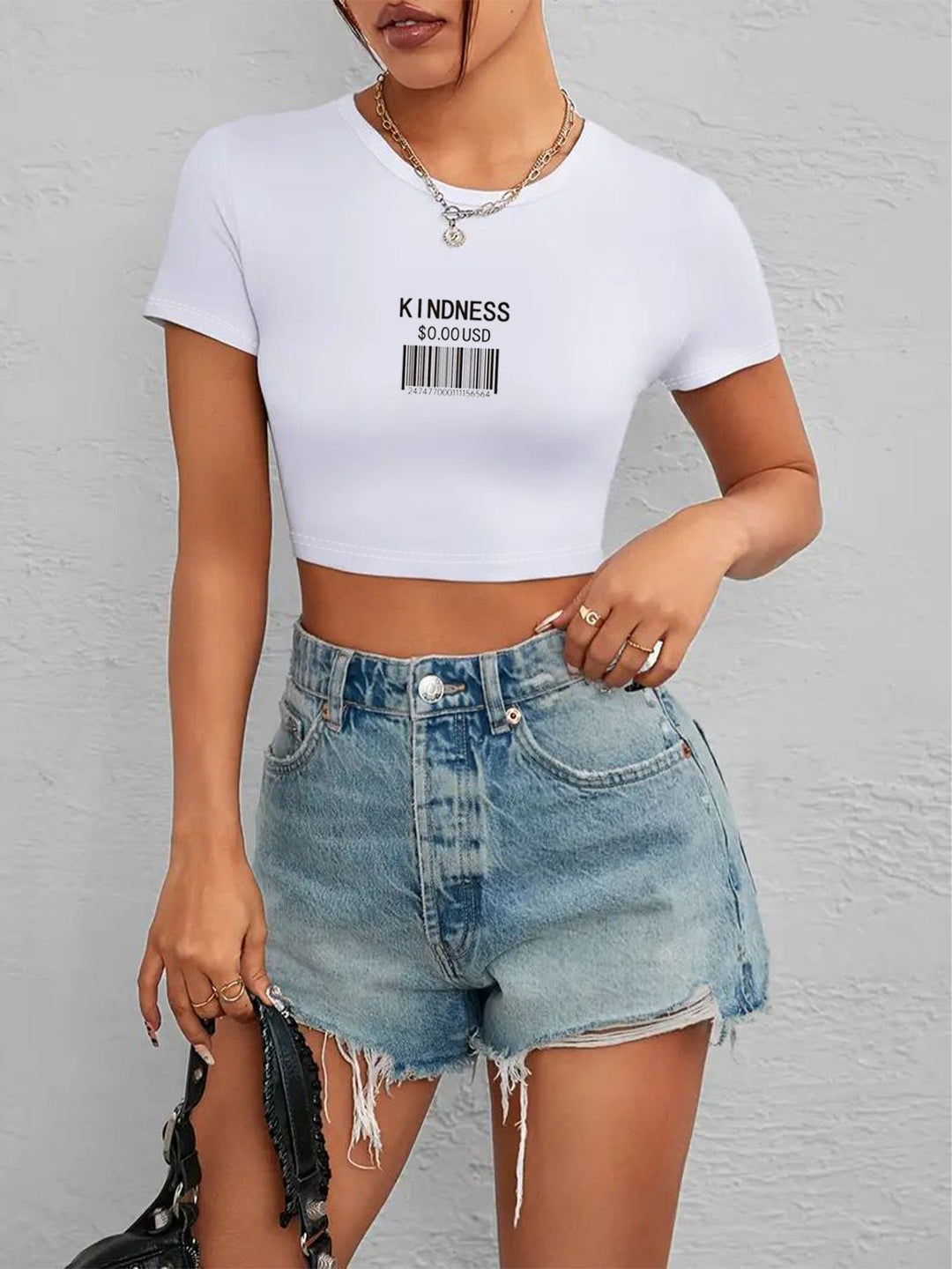 Damer Crop-T-shirt med iögonfallande statement-tryck Mirla 1777452337-Eva Jonsson