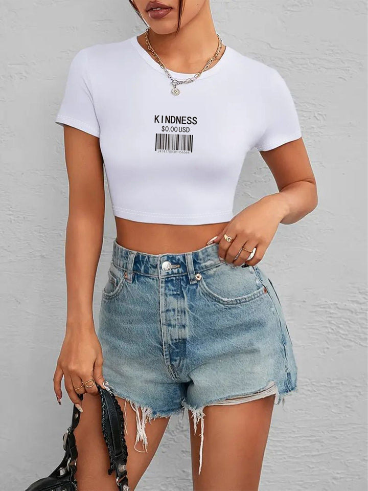 Damer Crop-T-shirt med iögonfallande statement-tryck Mirla 1777452337-Eva Jonsson