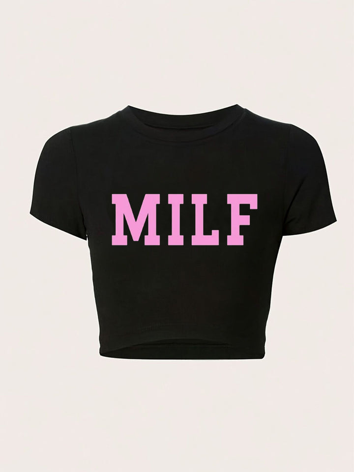 Damer Crop-T-shirt med iögonfallande statement-tryck Mirla 1777452337-Eva Jonsson