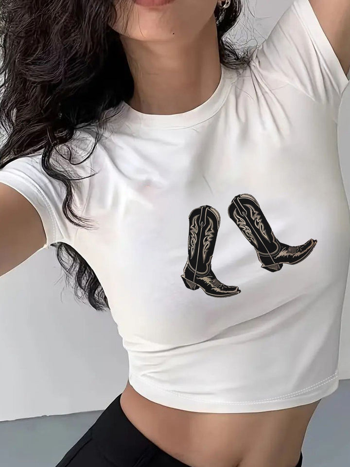 Damer Crop-T-shirt med iögonfallande statement-tryck Mirla 1777452337-Eva Jonsson