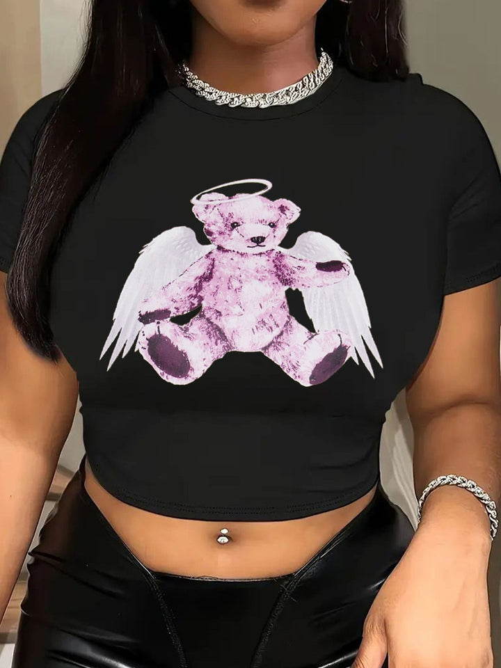 Damer Crop-T-shirt med iögonfallande statement-tryck Mirla 1777452337-Eva Jonsson