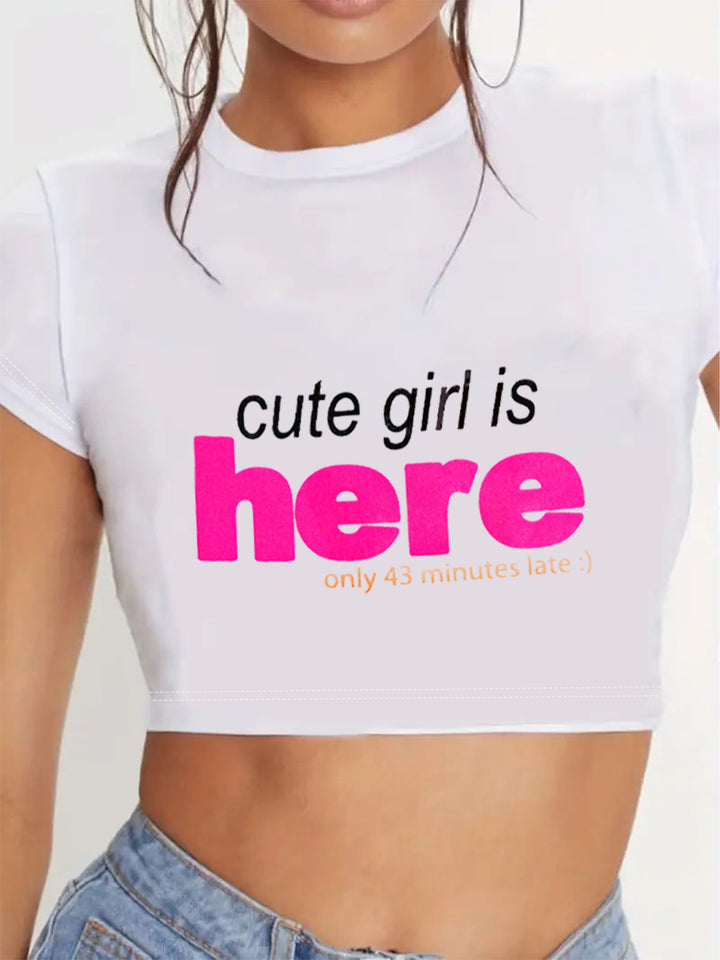 Damer Crop-T-shirt med iögonfallande statement-tryck Mirla 1777452337-Eva Jonsson