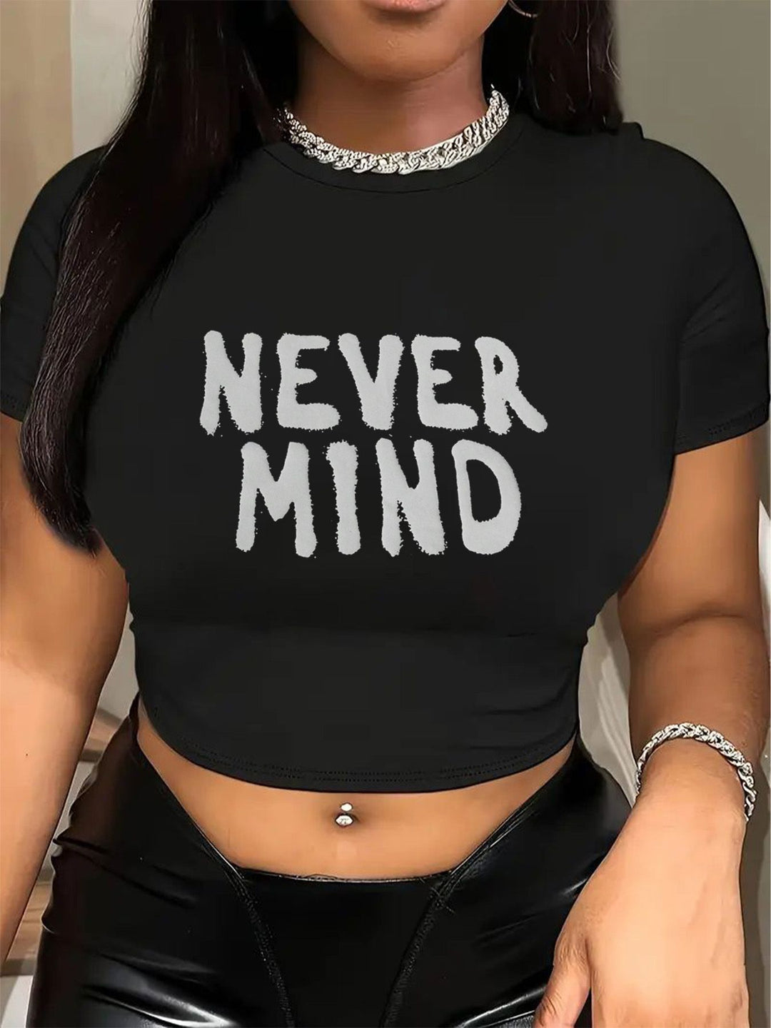 Damer Crop-T-shirt med iögonfallande statement-tryck Mirla 1777452337-Eva Jonsson