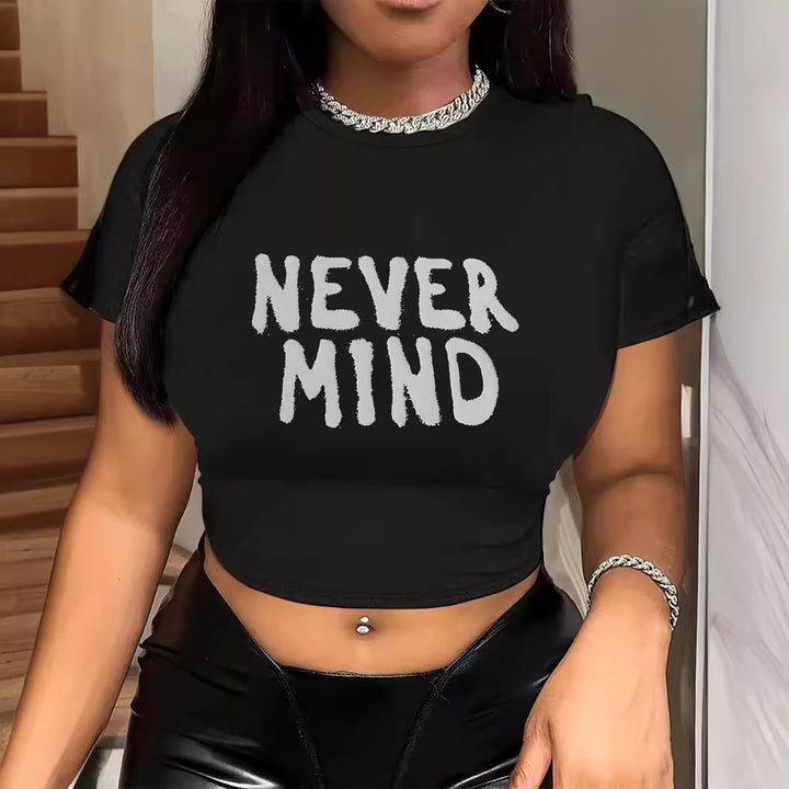 Damer Crop-T-shirt med iögonfallande statement-tryck Mirla 1777452337-Eva Jonsson