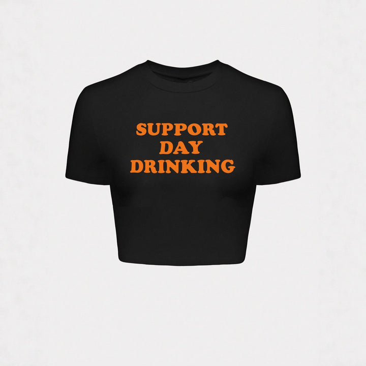 Damer Crop-T-shirt med kreativt citatdesign Mirla-Eva Jonsson