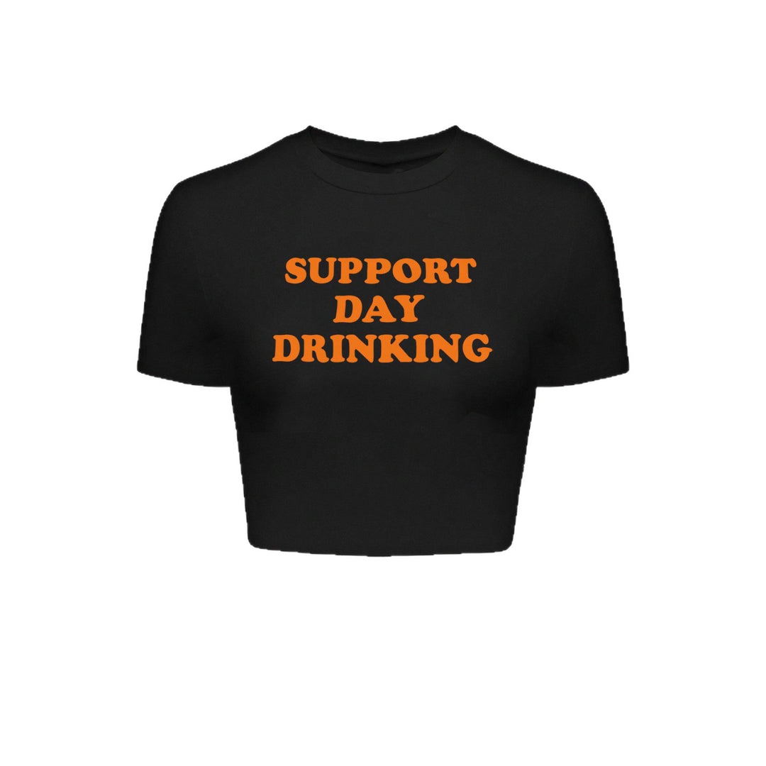 Damer Crop-T-shirt med kreativt citatdesign Mirla-Eva Jonsson