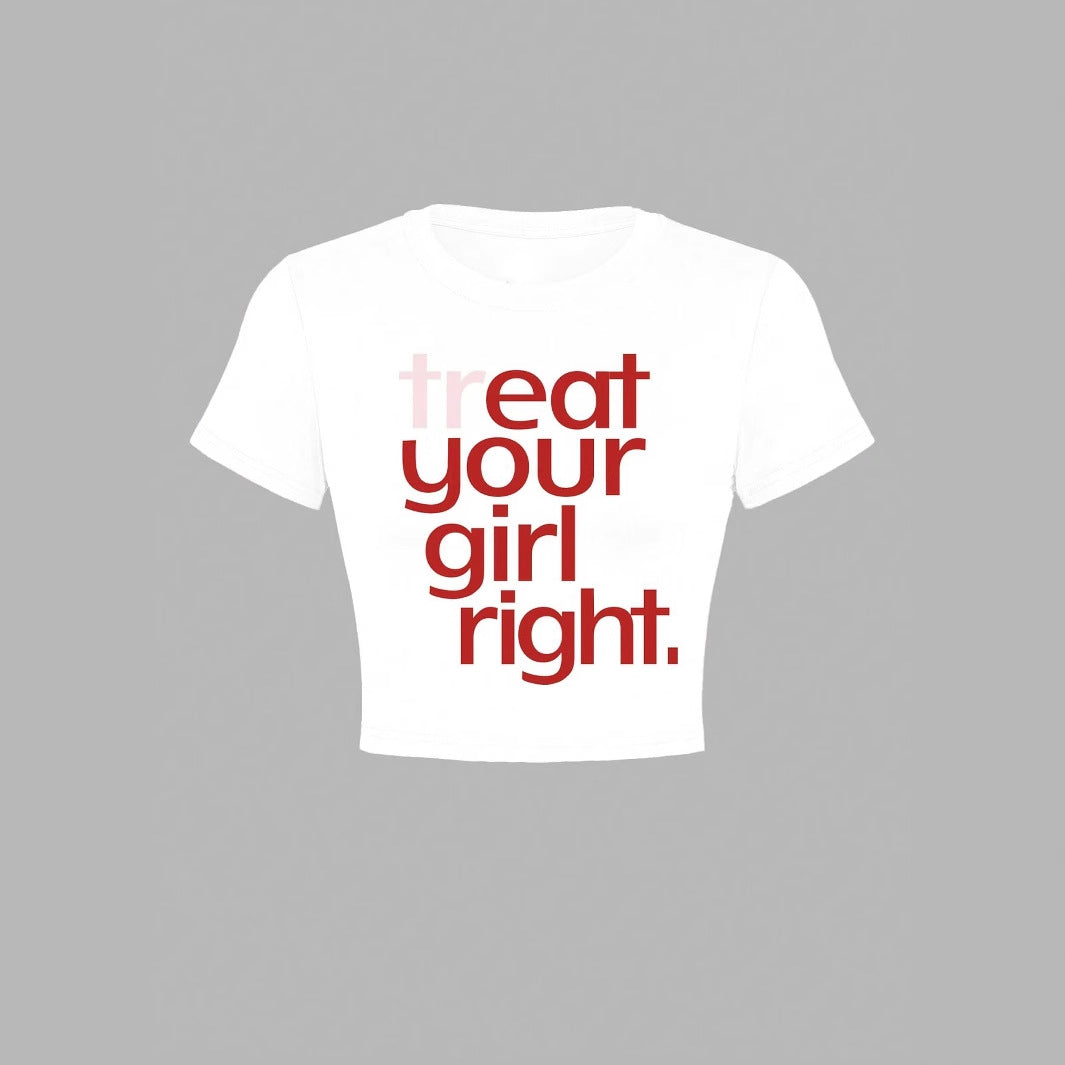 Damer Crop-T-shirt med kreativt statementtryck Mirla-Eva Jonsson
