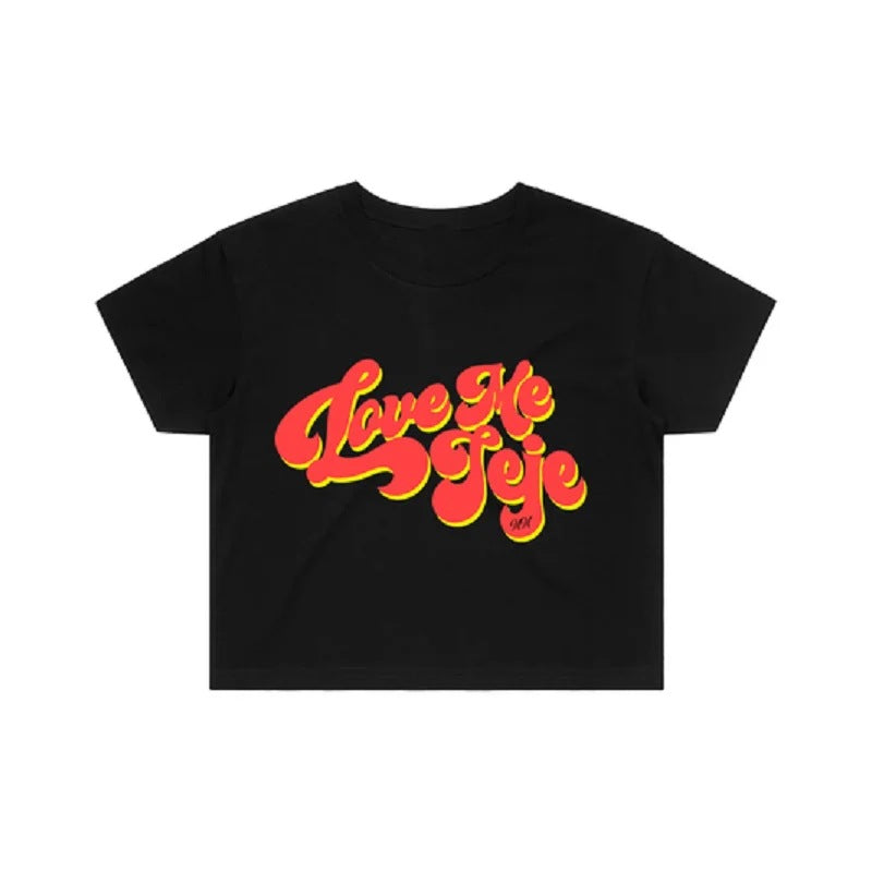 Damer Crop-T-shirt med kreativt tryck och modern design Mirla-Eva Jonsson