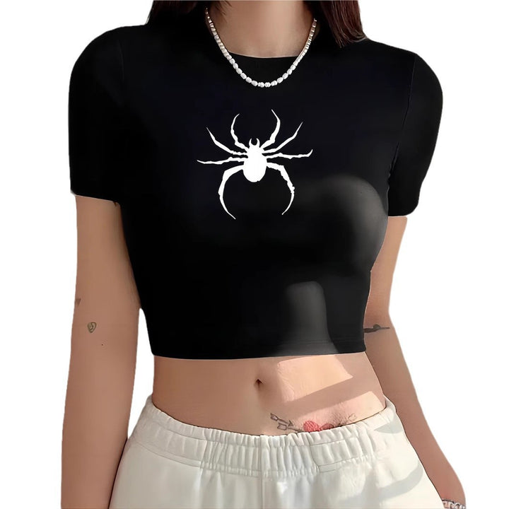 Damer Crop-T-shirt med modern grafisk tryck Mirla-Eva Jonsson