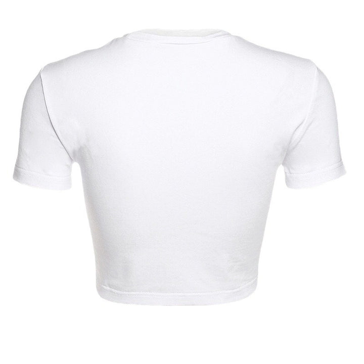 Damer Crop-T-shirt med modern skärning och figurnära design Mirla-Eva Jonsson