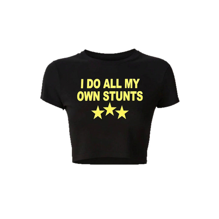 Damer Crop-T-shirt med sportigt statementtryck Mirla-Eva Jonsson