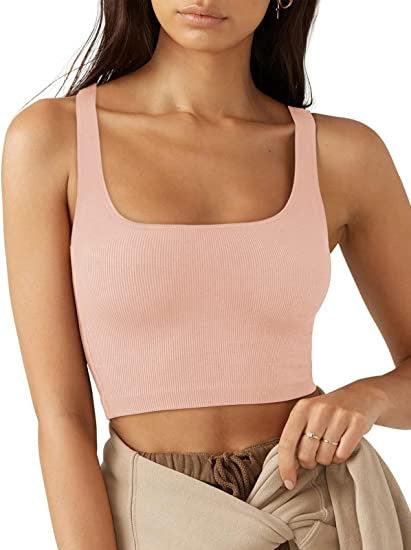Damer Crop Top med Ribbad Tyg och Bredda Band Mirla-Eva Jonsson