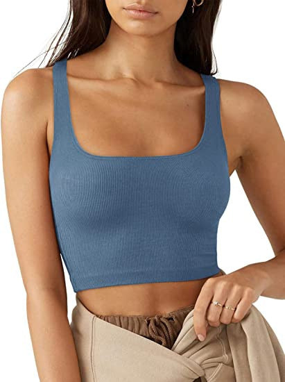Damer Crop Top med Ribbad Tyg och Bredda Band Mirla-Eva Jonsson
