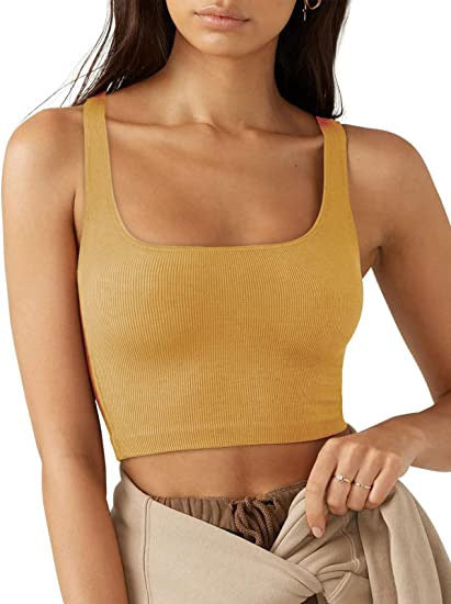 Damer Crop Top med Ribbad Tyg och Bredda Band Mirla-Eva Jonsson