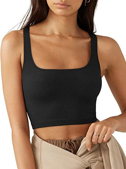 Damer Crop Top med Ribbad Tyg och Bredda Band Mirla-Eva Jonsson