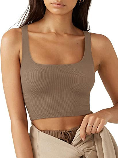 Damer Crop Top med Ribbad Tyg och Bredda Band Mirla-Eva Jonsson