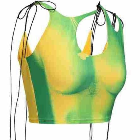 Damer Crop-Top med asymmetrisk dekoltée och justerbara axelband Mirla-Eva Jonsson