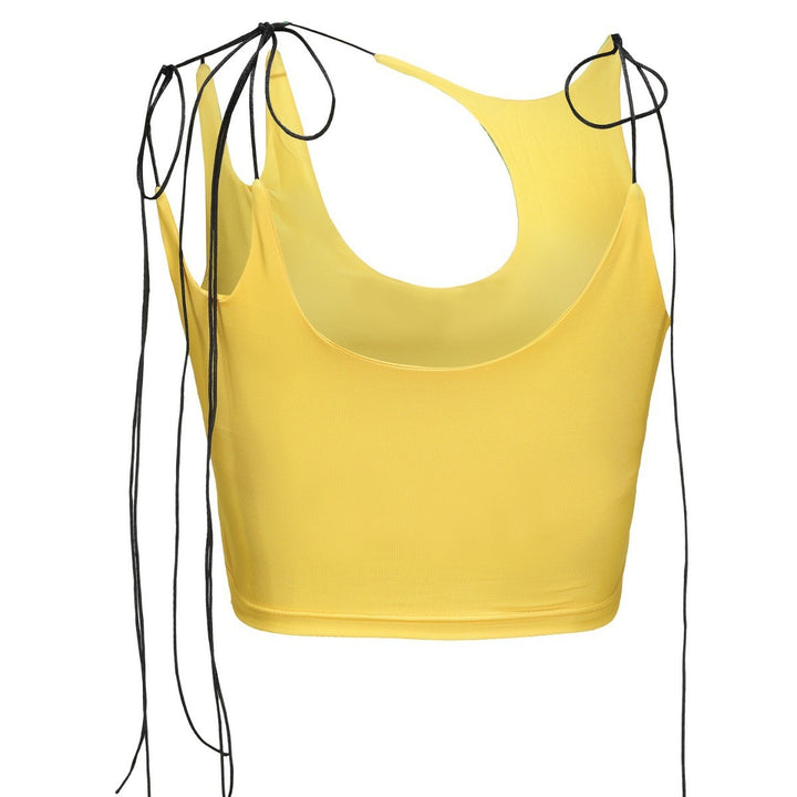 Damer Crop-Top med asymmetrisk dekoltée och justerbara axelband Mirla-Eva Jonsson
