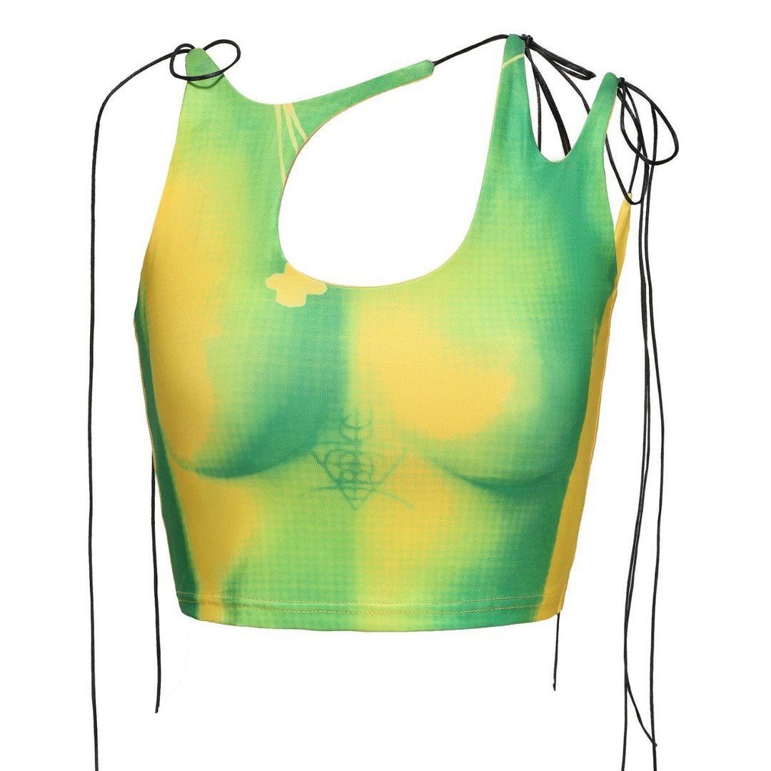 Damer Crop-Top med asymmetrisk dekoltée och justerbara axelband Mirla-Eva Jonsson
