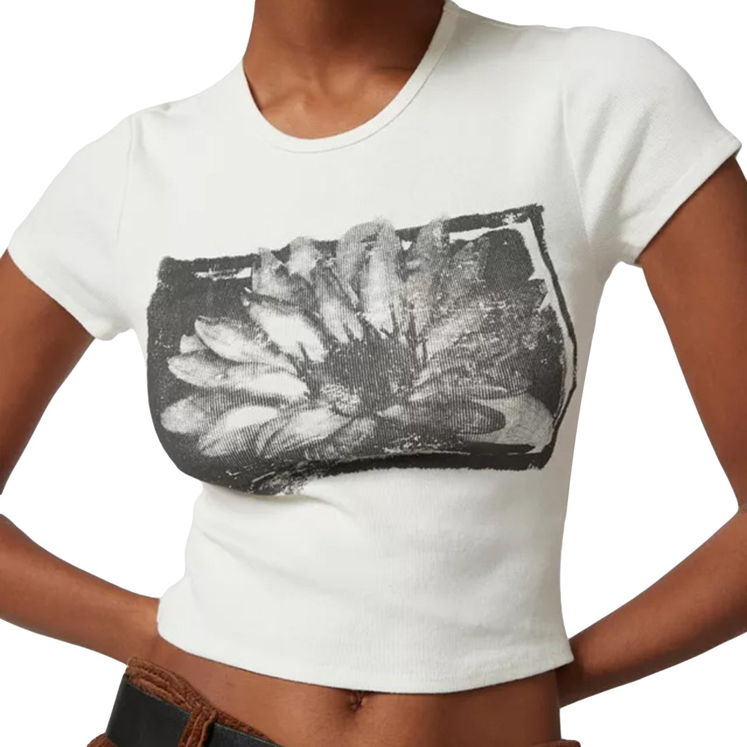 Damer Crop-Top med blommigt tryckdesign Mirla-Eva Jonsson