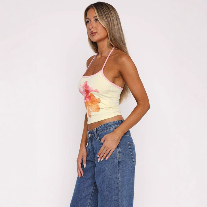 Damer Crop-Top med blommönster och justerbara band Mirla-Eva Jonsson