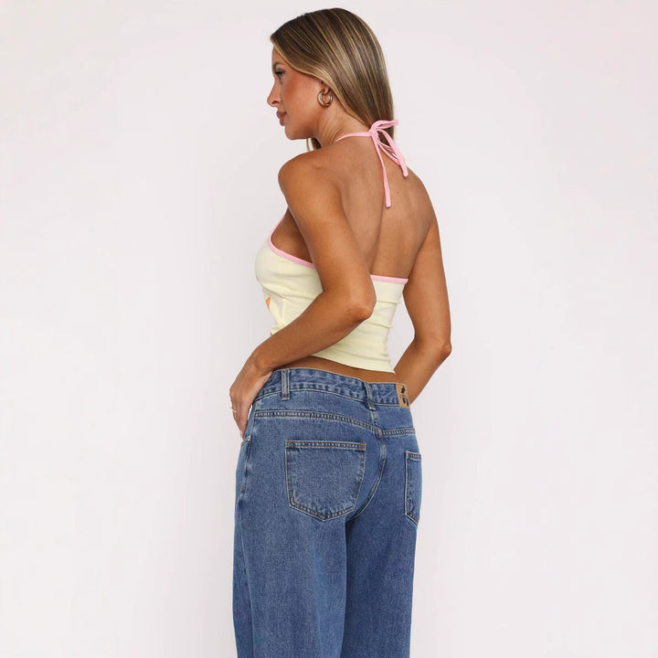 Damer Crop-Top med blommönster och justerbara band Mirla-Eva Jonsson