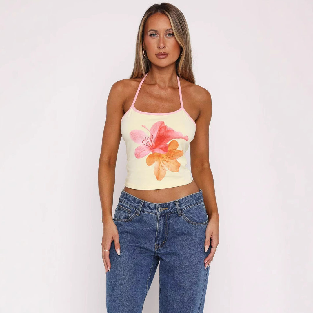 Damer Crop-Top med blommönster och justerbara band Mirla-Eva Jonsson