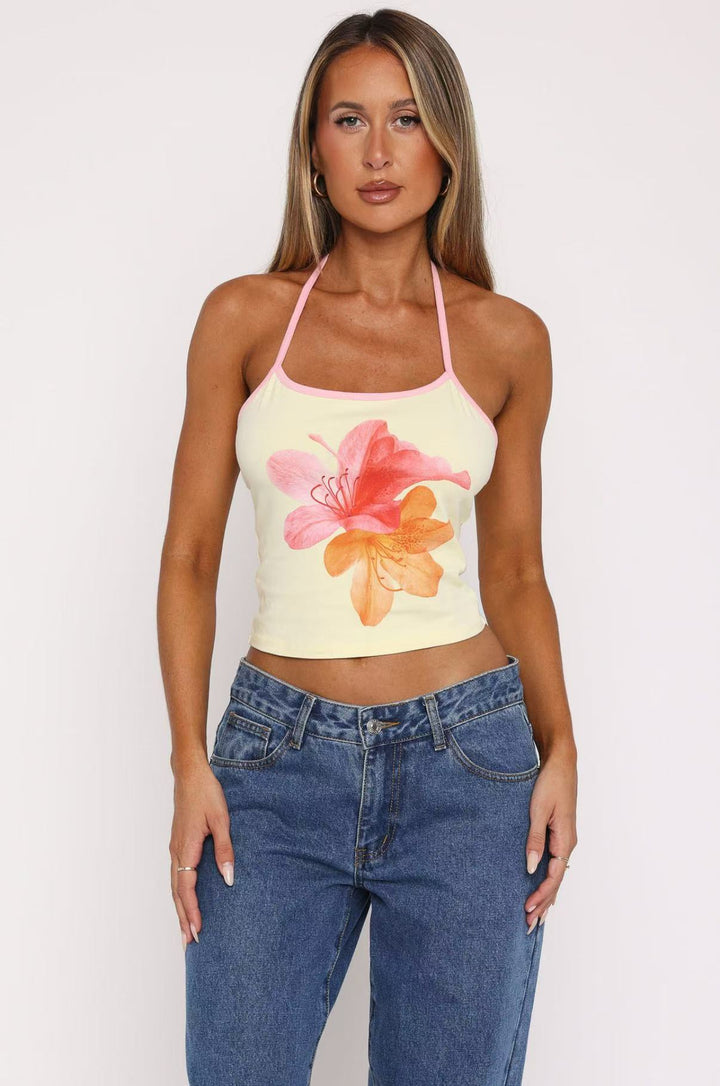 Damer Crop-Top med blommönster och justerbara band Mirla-Eva Jonsson