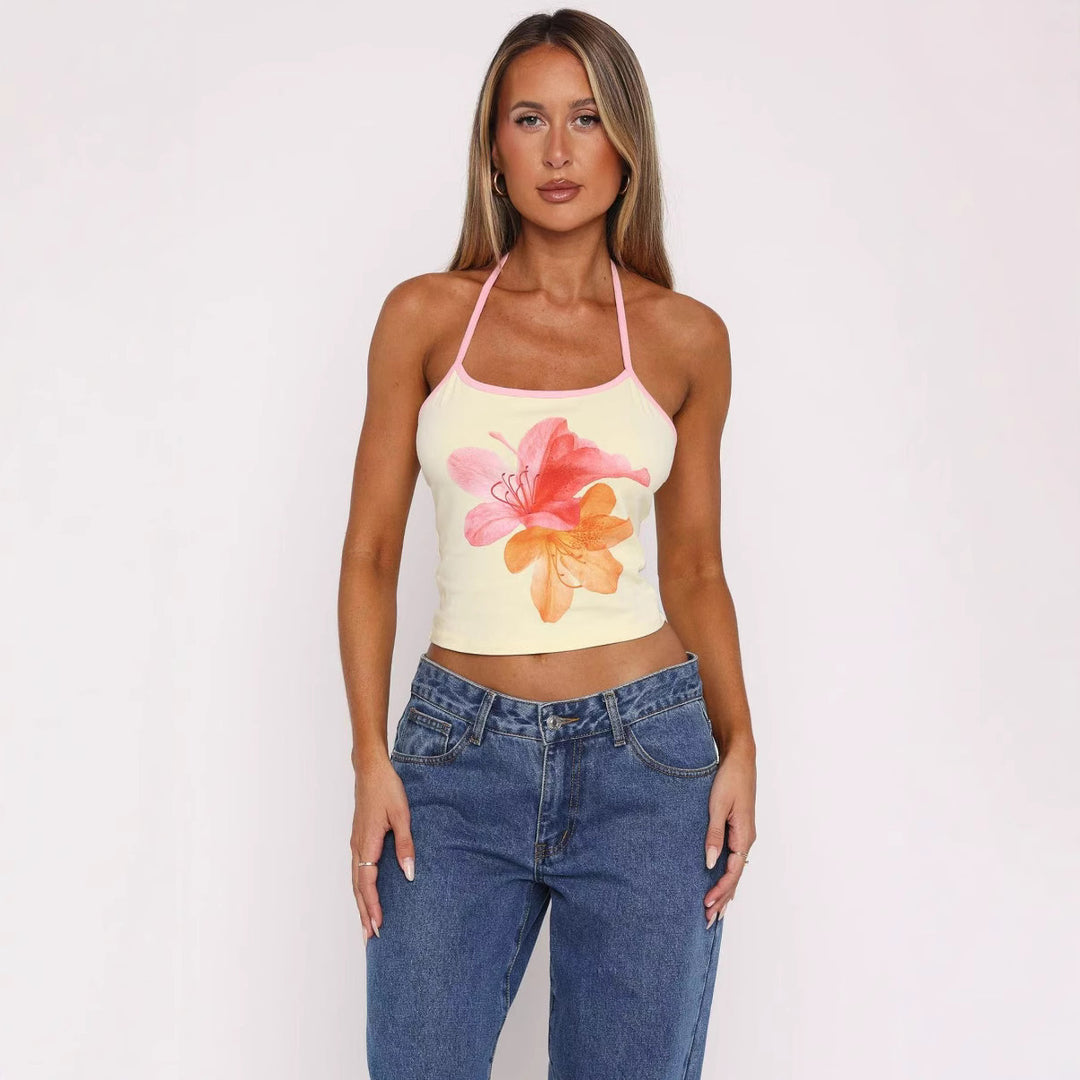 Damer Crop-Top med blommönster och justerbara band Mirla-Eva Jonsson