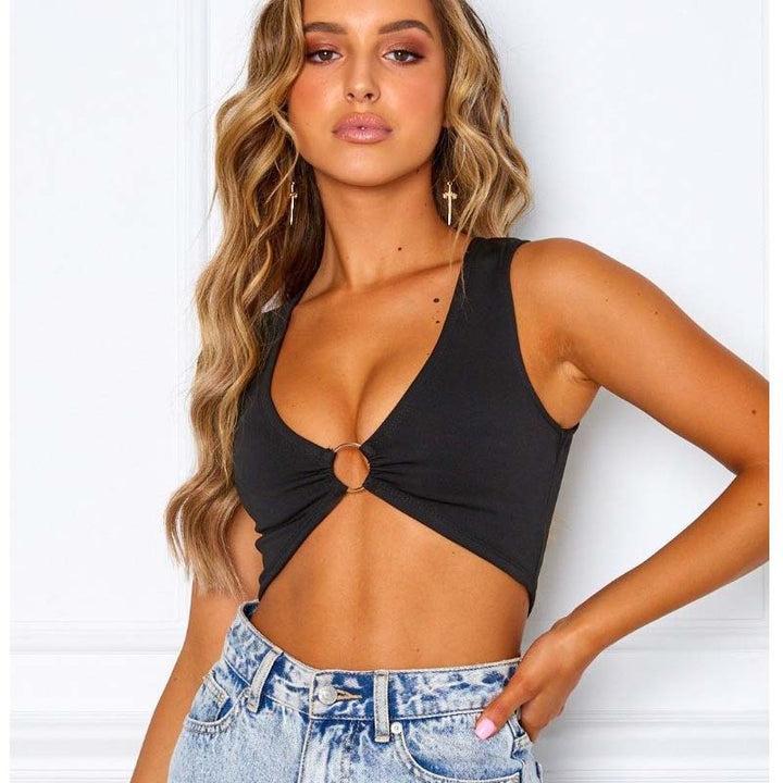 Damer Crop Top med dekorativ ring Mirla-Eva Jonsson