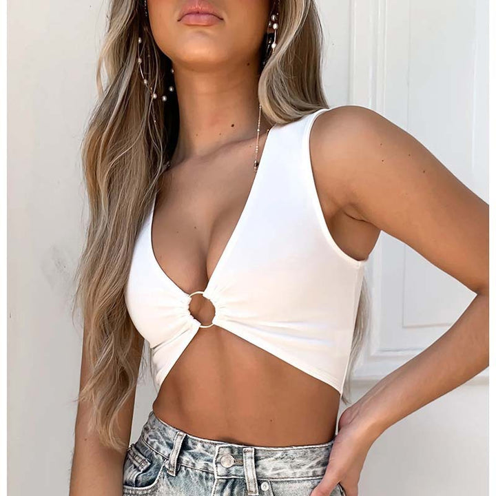Damer Crop Top med dekorativ ring Mirla-Eva Jonsson